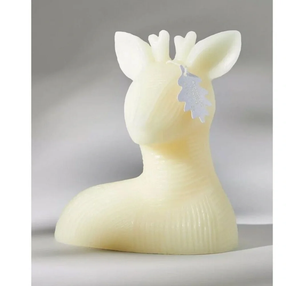 🦌 anthropologie NWT ivory woodland wax reindeer